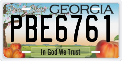 GA license plate PBE6761