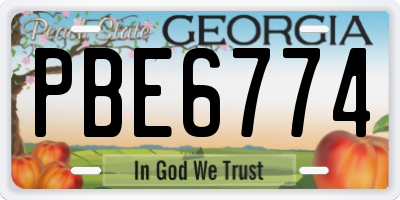 GA license plate PBE6774