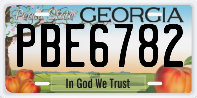 GA license plate PBE6782