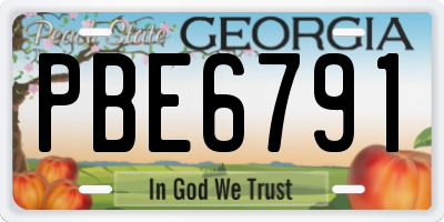 GA license plate PBE6791
