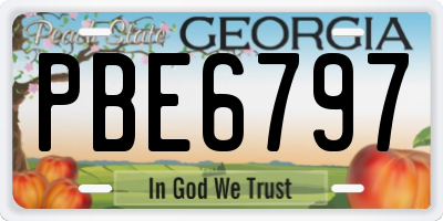 GA license plate PBE6797