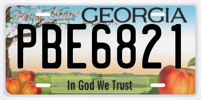 GA license plate PBE6821