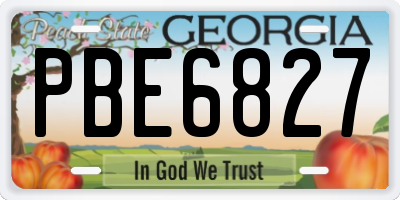 GA license plate PBE6827