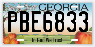 GA license plate PBE6833