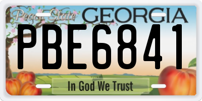 GA license plate PBE6841