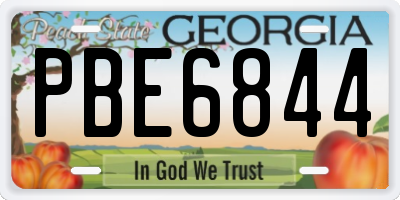 GA license plate PBE6844