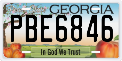 GA license plate PBE6846
