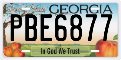 GA license plate PBE6877