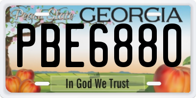 GA license plate PBE6880