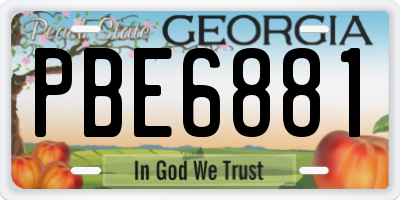 GA license plate PBE6881