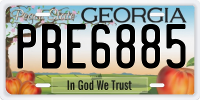 GA license plate PBE6885