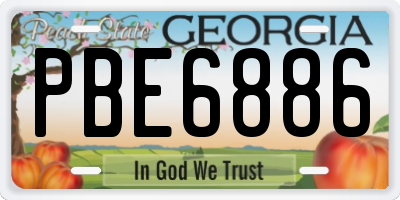 GA license plate PBE6886