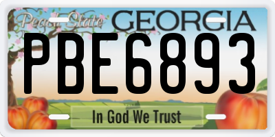 GA license plate PBE6893