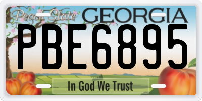 GA license plate PBE6895