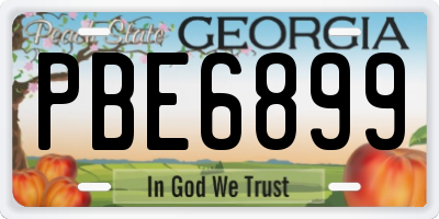 GA license plate PBE6899