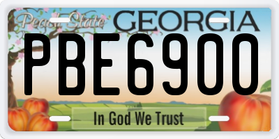GA license plate PBE6900