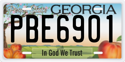GA license plate PBE6901