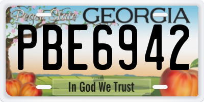 GA license plate PBE6942