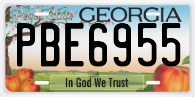 GA license plate PBE6955