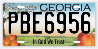 GA license plate PBE6956