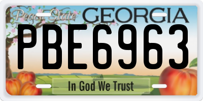 GA license plate PBE6963