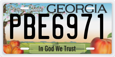 GA license plate PBE6971