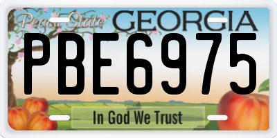 GA license plate PBE6975