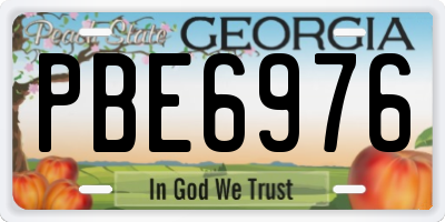 GA license plate PBE6976