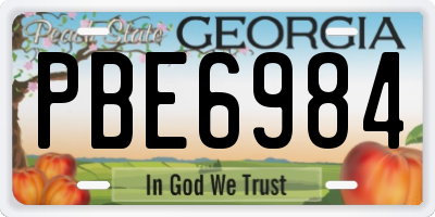 GA license plate PBE6984