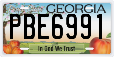 GA license plate PBE6991