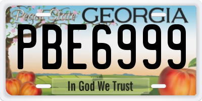 GA license plate PBE6999