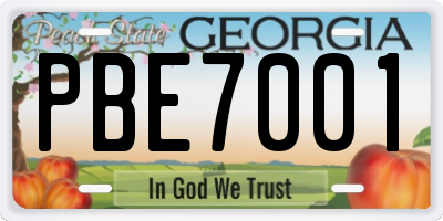 GA license plate PBE7001