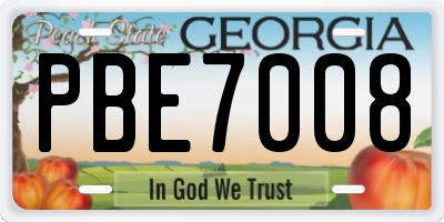 GA license plate PBE7008