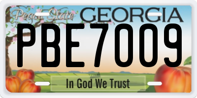 GA license plate PBE7009