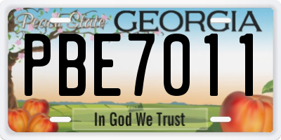 GA license plate PBE7011