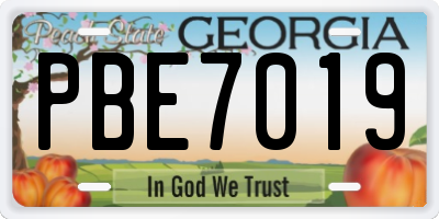 GA license plate PBE7019