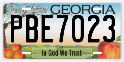 GA license plate PBE7023