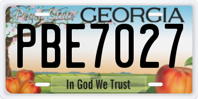 GA license plate PBE7027