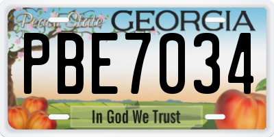 GA license plate PBE7034