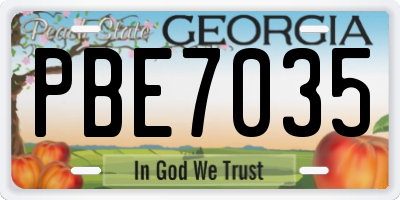 GA license plate PBE7035