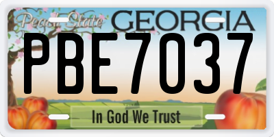 GA license plate PBE7037