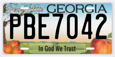 GA license plate PBE7042