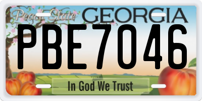 GA license plate PBE7046