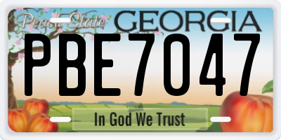 GA license plate PBE7047