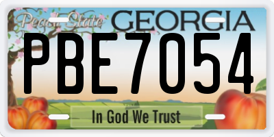 GA license plate PBE7054