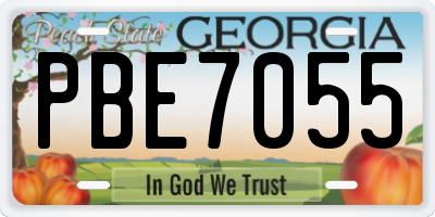 GA license plate PBE7055