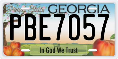 GA license plate PBE7057