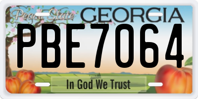 GA license plate PBE7064