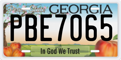 GA license plate PBE7065