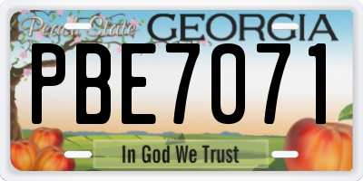 GA license plate PBE7071